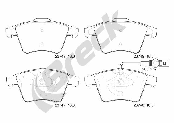 Set placute frana,frana disc 23746 00 703 10 BRECK